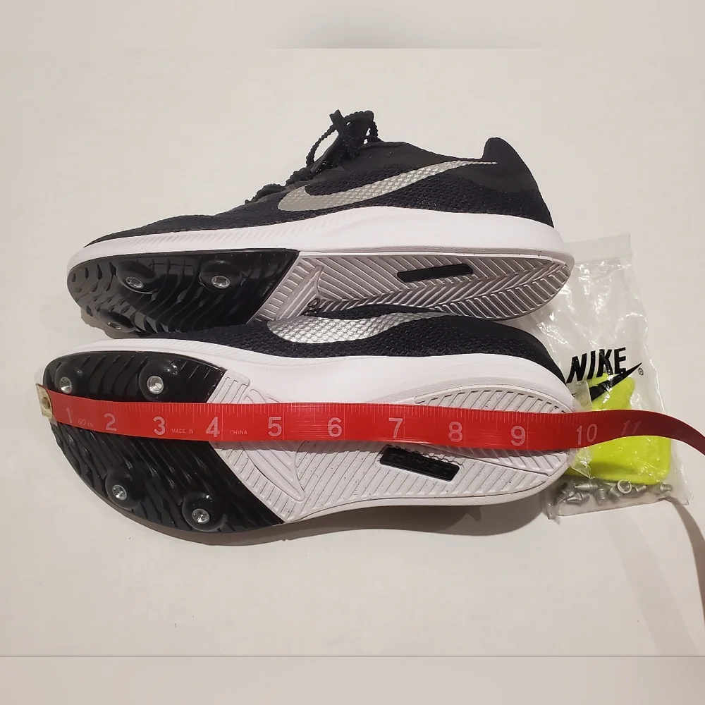 Nike Zoom Rival Distance Black and Silver Track Shoes Sz 5 1/2